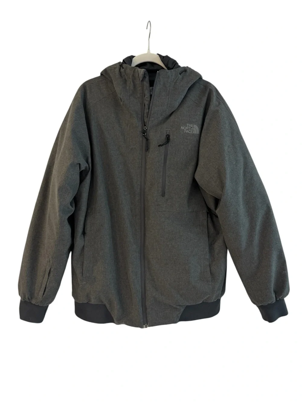 The North Face Goose Down Heather Gray Puffer Coat Bomber Jacket Men’s Large L